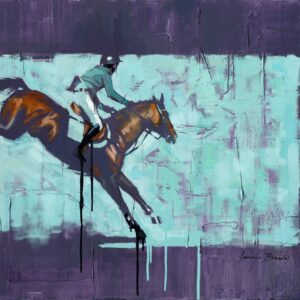 Bay Horse Jumping Art Print