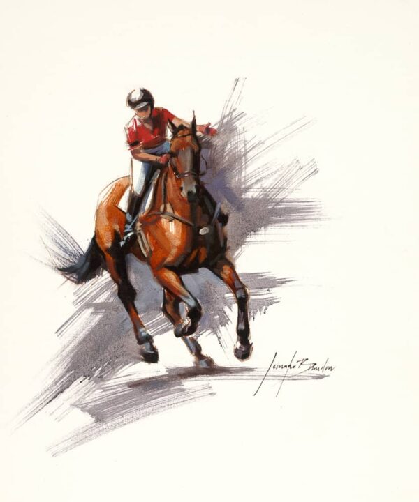 Bay Horse and Rider Fine Art Print