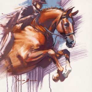 Chestnut Horse Jumping Art Print