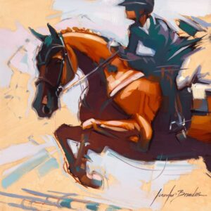 Chestnut Horse Jumping Art Print