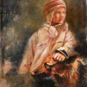 Girl With German Shepherd Art Print