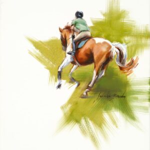 Girl Riding Paint Horse Art Print