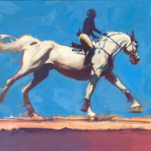 Gray Horse Hunter Art Print