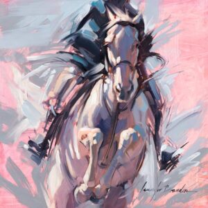 Gray Horse Jumping Art Print