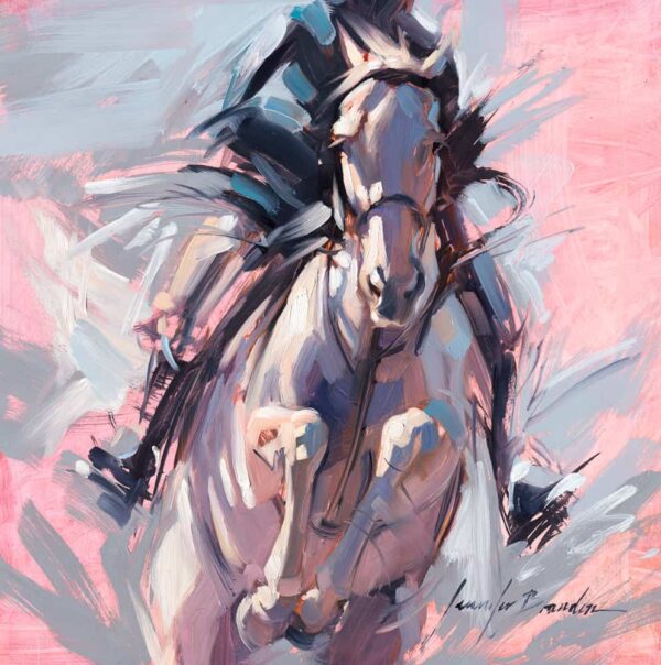 Gray Horse Jumping Art Print