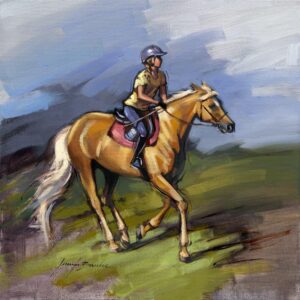Girl Riding Palomino Pony Art Print