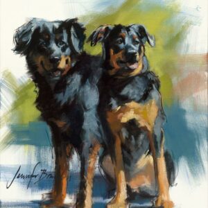 Two Rottweilers Art Print