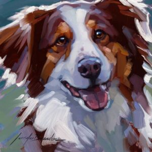 White and Brown Collie Art Print