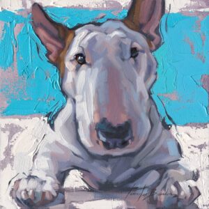 White Bull Terrier Art Print