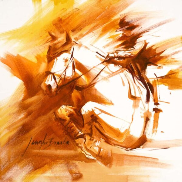 White Horse Jumper Equestrian Art Print