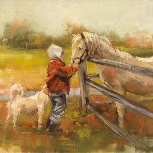 Boy with Pony and Dog Art Print