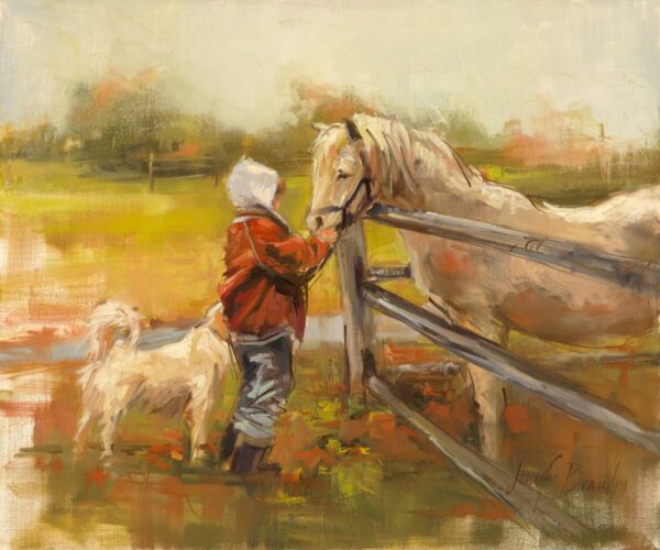 Boy with Pony and Dog Art Print