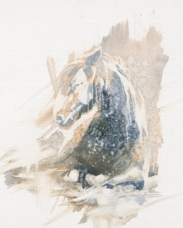 Gray Horse Head Art Print
