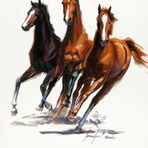 Three Horses Running Art Print