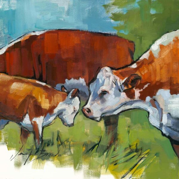 Two Cows and a Calf Art Print