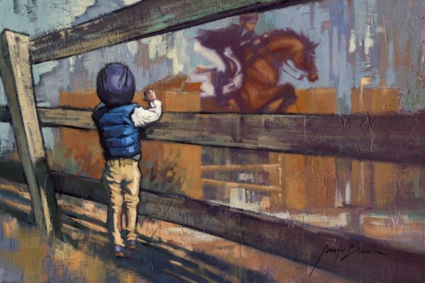 Boy Watching Horse Jump